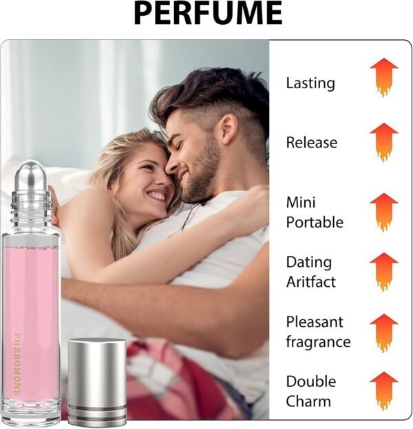 FEXPDL 3Pcs Pheromone Perfume for Women to Attract Men, Roller Ball Perfume Women The Original Pheromone Infused Essential Oil Perfume Cologne Pheromone Perfume for Man and Women 10ml with 1Pcs Balm