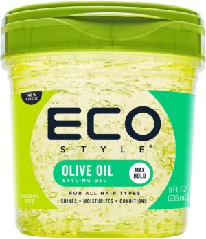 Eco Style Olive Oil Eco Styler Hair Gel, Hydrate and Style, Alcohol-Free, Green 236 ml (Pack of 1)