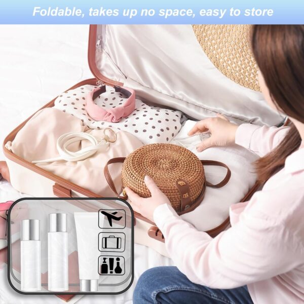 3 Pcs Clear Travel Toiletry Bags, Cosmetic Bags, Clear Travel Toiletries Bag for Women, Portable Travel Wash Bags, TSA Approved Waterproof Make up Bag, PVC Makeup Bags for Travelling Holiday Home