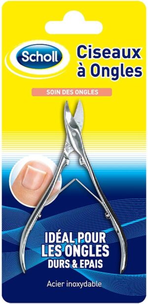 Scholl Nail Care - Nail Clippers for Fingernail and Toenail, Heavy Duty Stainless Steel Toenail Scissors for Cutting Thick Toe Nails