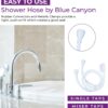 Blue Canyon Vector Double Tap Shower Spray| Bathroom Accessory| Premium Shower Attachment for Bath taps| Push-on-Fitting| Suitable for Round & Oval Taps| Shower Head for Bathroom| ~1.5 Meters| (White)