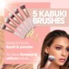 Kabuki Makeup Brush Set - For Foundation Powder Blush Concealer Contour - Perfect For Liquid, Cream or Mineral Products - 10 Pc Collection With Premium Synthetic Bristles For Eye and Face Cosmetic