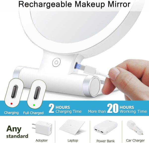 MIYADIVA Magnifying Mirror with Light, 20x Makeup Mirror with Light for Plucking Eyebrows