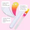 Bona Fide Beauty Czech Glass Nail File Set, 2Pc Ergonomic Fingernail File Set with Protective Sleeves (Sunset Color)
