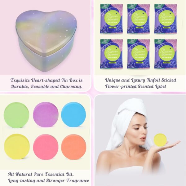 71DeihxtSL._AC_SL1500_.jpg Shower Steamers Aromatherapy, Natural Organic 12-Pack Lavender Eucalyptus & Peach Shower Tablets, Women Relaxing Bath Spa Gift Set, Heart-Shaped Tin Box Shower Fizzies for Party, Birthday, Christmas