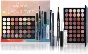 Joyeee All in One Makeup Kit For Teenager Girls, Full Starter Makeup Kit for Women Beginners Includes Eyeshadow Palette, Eye Brush, Mascara, Eyebrow Pencil, Eyeliner Pencil SET001
