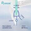 HNNHOME 870mm Pre-Curve Rubber Plastic Bath Shower Screen Seal Strip Perfect for 4-6mm Curved or Straight Glass Door 16-22mm Gap