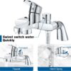 Bath Shower Mixer Tap Modern Bath Taps Single Lever Monobloc Shower Mixer Deck Mounted Bathtub Faucet Tub Filler Chrome, Solid Brass, 1/2'' Outlet, 180mm Centres, with Tub Filler Spout