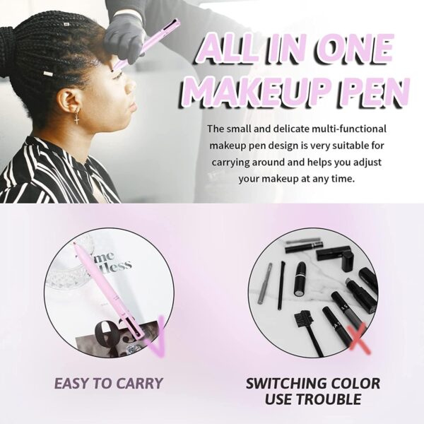 Beauty Searcher 4-in-1 Makeup Pen, Eye Liner, Brow Liner, Lip Liner, & Highlighter Pen, Waterproof All in One Makeup Pen Eye Long-Lasting 4 Color Multi-function Makeup Beauty Pencil