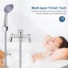 Bathroom Sink Taps with Shower Head, Bath Taps with Shower Attachment, Modern Bath Mixer Taps with Shower Kit, Bath Filler Spout,Solid Brass Body