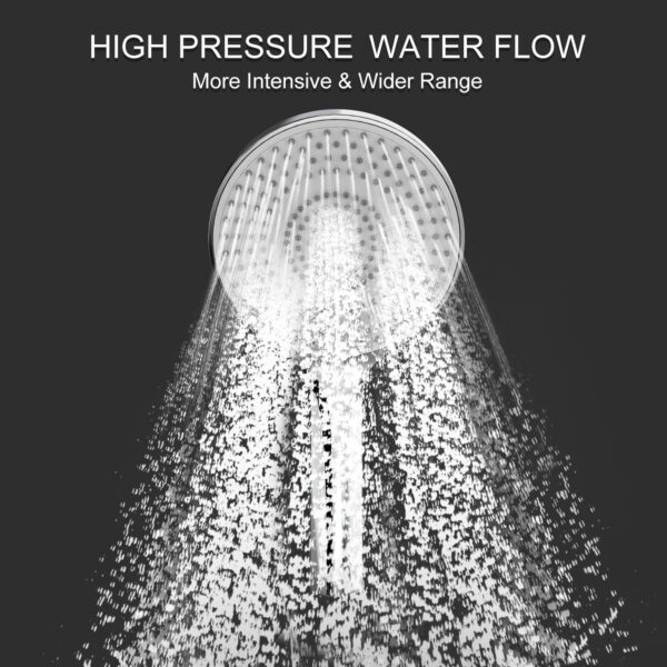 Rainsworth Thermostatic Shower Mixer Set Chrome, 25cm Round Overhead Rainfall Shower, 3 Jet Types Handheld Shower, Height Adjustable Shower Set, Shower System