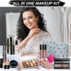 Proamate All in one Makeup Set, Cosmetic Make Up Starter Kit With Storage Bag Portable Travel Make Up Palette Eyeshadow Foundation Lip Gloss Makeup Gift Set for Teenage & Adults(Kit A001)