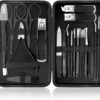 Manicure Set 21 Pcs Professional Pedicure Kit Nail Clippers Set Stainless Steel Care Tools Grooming Kit With Travel Case Cuticle Remover Toe Toenail Cutter Set For Thick Nails Men Women Gift (Black)