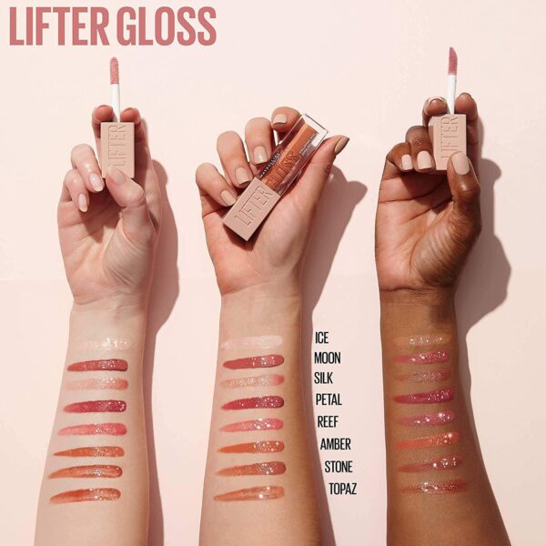 Maybelline New York Lifter Gloss, Plumping & Hydrating Lip Gloss with Hyaluronic Acid, 5.4 ml, Shade: 005, Petal