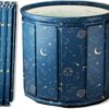 AYES Foldable Soaking Bathtub for Adults, Portable Ice Bath tub for Cold Water Therapy Training, Outdoor Plunge Tub, Bathroom Freestanding Bathtubs for Shower Spa Sauna (Planet Blue, 70cm*70cm*65cm)