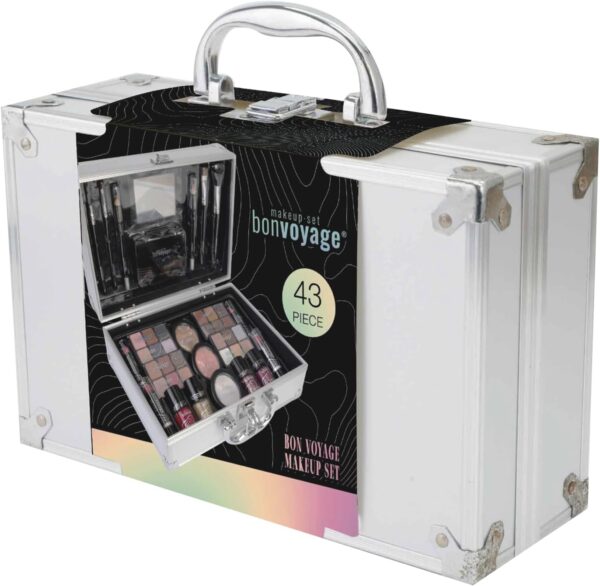 bonvoyage, Bon Voyage Makeup Set, 43-Piece Make up Kit with Professional Make up, Includes Lipstick, Eyeshadow, Blush, Nail Polish and More, Makeup Kit for Women