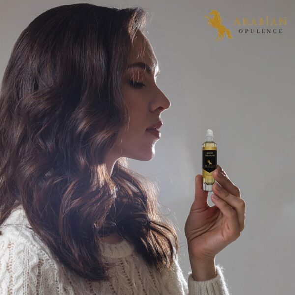 Arabian Opulence FR183 NIGHT TREASURE Roll-on Perfume Oil | Concentrated Fragrance Body Oil | Long Lasting Oil Based Perfume for Women | Travel Size Bottle Alcohol-Free (6ml)