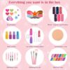 Kids Makeup Sets For Girls, 48pcs Washable Make Up Set with Glitter Lipstick, Eye Shadow, Costume Accessories, Childrens Games Toy Presents for Christmas Birthday, 3-12 Year Old Girls Gift (48)