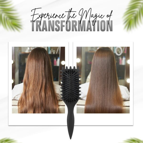 New 2025 Curly Hair Brush, Curl Defining Brush,Curly Hair Brush, Flexible Detangling and Styling Brush, Reduces Frizz and Pulling, Perfect for Wet & Dry Hair Care (BLACK)