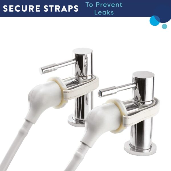 Croydex Secura Shower Head and Hose for Taps, 1750mm Hose Length, Suitable for High and Low Pressure Systems, Tap Shower Attachment, Compatible with Most Round or Oval Basin Taps, White