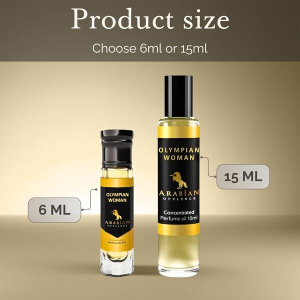 Arabian Opulence FR226 OLYMPIAN WOMAN Concentrated Perfume Oil | Amber Floral Fragrance Roll on Bottle for Women | Long Lasting Oil Based Perfume | Alcohol-Free Perfume Body Oil (6ml)