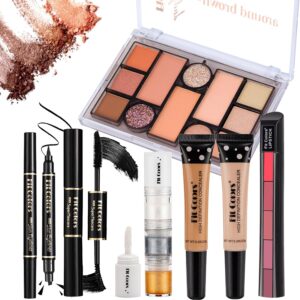 Professional Makeup Set,MKNZOME Essential Make Up Set With Cosmetic Bag Portable Travel Make-up Palette Birthday Xmas Gift Set Makeup Brush Set Eyeshadow Foundation Lip Gloss for Teenagers & Adults