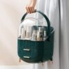 Kousee Multi-Function Make Up Case Dustproof Cosmetic Storage Box, Organizer Skin Care Products Jewelry Organiser Finishing Box for Bedroom Bathroom Desktop, Dark Green