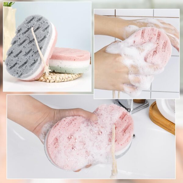 Opopark 6 Packs of Shower Sponges, Exfoliating Shower Sponges,Adult Shower Foam Sponge Rubbing Bath Sponge,Soft Shower Scrub,Male and Female Body Cleaning Products