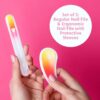 Bona Fide Beauty Czech Glass Nail File Set, 2Pc Ergonomic Fingernail File Set with Protective Sleeves (Sunset Color)