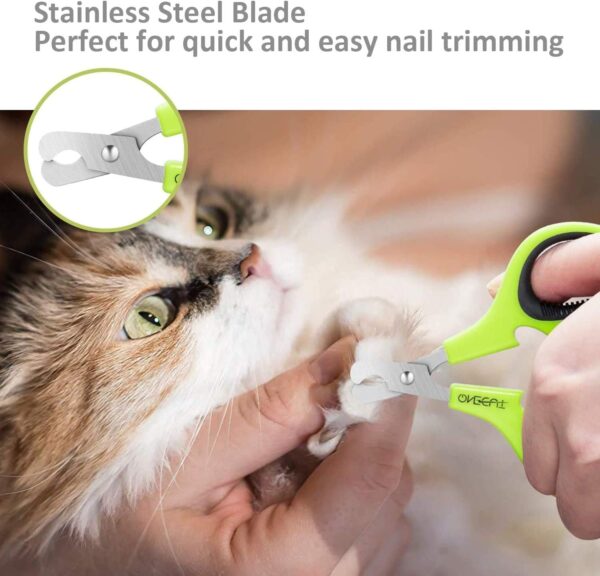 OneCut Pet Nail Clippers, Update Version Cat & Kitten Claw Nail Clippers for Trimming, Professional Pet Nail Clippers for a Cat, Puppy, Kitten & Small Dog (Green)