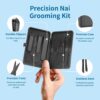 OFIDUS Precision 8 Pieces Men’s Nail Grooming Travel Kit, Stainless Steel Manicure Set with Fingernail & Toenail Clippers, Nail File, Slant Tip Tweezers, Cuticle Scissors