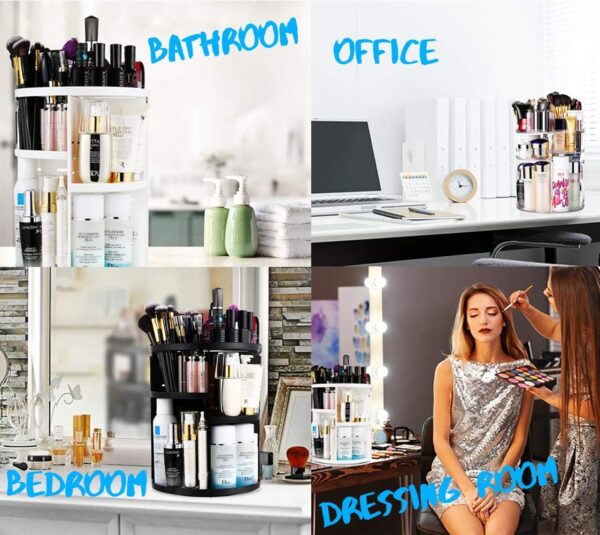 71GOwOIRZL._AC_SL1122_.jpg Rotating Makeup Organizer 360 Degree Adjustable Cosmetic Storage Makeup Spinning Holder Storage Rack with 7 Layers Large Capacity , Display Stand Box Perfect for Dresser Bedroom Bathroom (Transparent)
