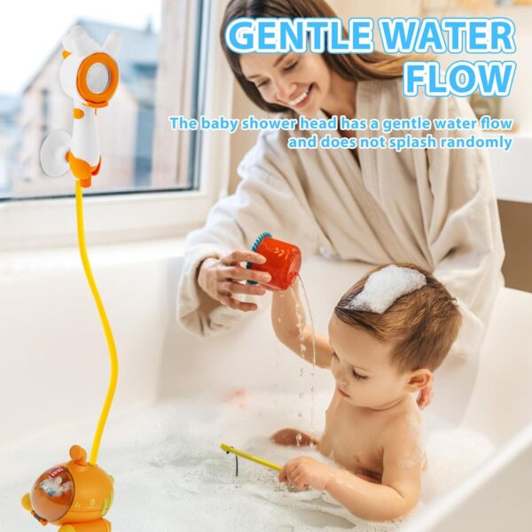 Gatphy Baby Bath Shower Head Baby Bath Toys, Submarine Shaped toddler bath shower head with Suction Cup Battery Operated Baby Watering Bath Toy for Kid Toddlers Girls Boys 1 2 3 4 5 Year Olds