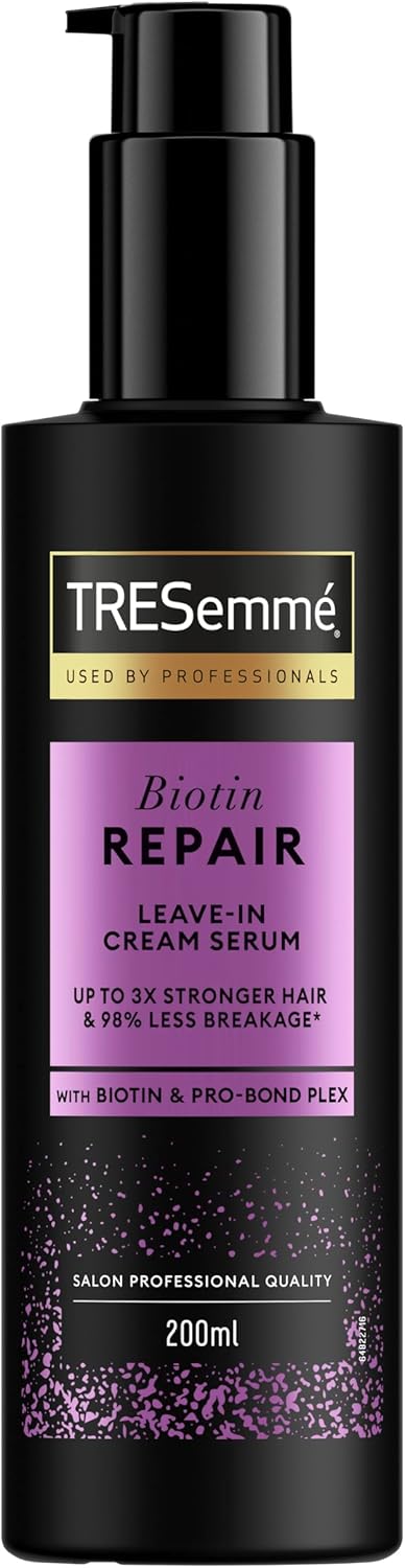 TRESemme Biotin Repair Leave-In Cream Hair Serum hair treatment with Biotin & Pro-Bond Plex for up to 3x stronger hair & 98% less breakage* 200 ml