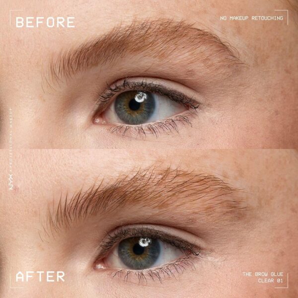 NYX Professional Makeup Brow Glue, Instant Brow Styler, Laminated Brow look, Clear