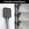 PINCHU Thermostatic Shower System Wall Mount Exposed Shower Faucet Set 5 Function Rain Shower Combo Set with Back Spa, Hand Shower, Shower Head, Bidet Spray, Tub Spout