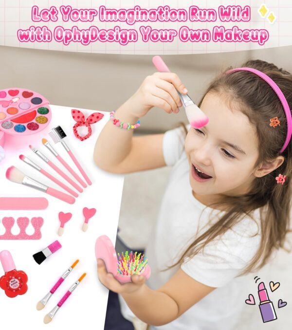 Ophy Kids Makeup Sets for Girls - 64PCS Girls Toys Washable Make Up Set, Childrens Princess Play Games Toy Presents, Girls Make Up Set Birthday Gifts Set for Age 3 4 5 6 7 8 9 10 11 12 Year Old
