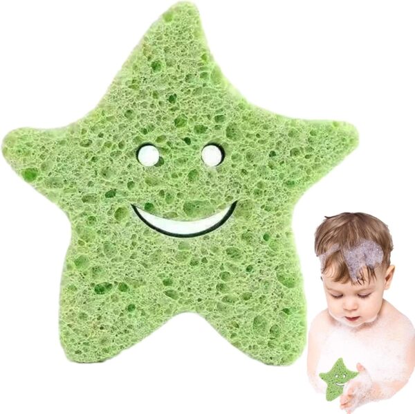 Kids Bath Sponge - Soft Wood Pulp Sponge Body Wash Scrubber,Cute Dead Skin Remover Body Scrubber Bath Rub Shower Brush for Children Kids Baby Toddler
