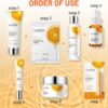 Xumann 7PCS Vitamin C Skincare Gift Set for Teen Girl, Skin Care for Teenage, Cleanser Toner Moisturiser Set for Women