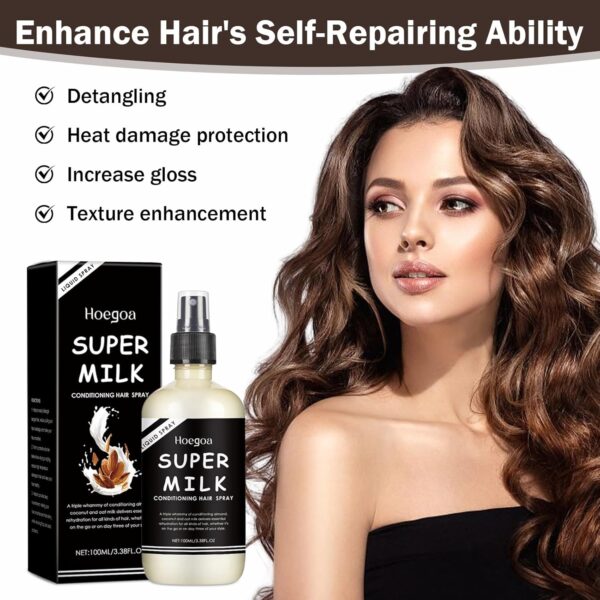 2Pcs Super Milk Conditioning Hair Primer, Supermilk Lush Hair Primer Conditioner, Super Milk Hair Conditioner Spray, Hydrating & Moisturizing Smooth Hair Care