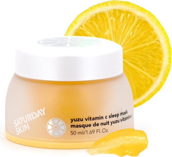 Saturday Skin Yuzu Vitamin C Sleep Overnight Face Mask Skin Care Retinol Niacinamide Face Moisturizer Brightening Sleeping Mask, Korean Skin Care, Vegan Smooth Skin and Reduce Wrinkles