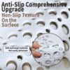 Venuso Square Shower Mats Non Slip Anti Mould, 43 x 75 cm Rubber Anti Slip Bath Mat with Drain Holes, Machine Washable, White