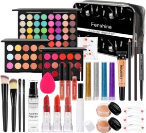 Professional All in one Makeup Set, Fenshine Cosmetic Make Up Starter Kit With Storage Bag Portable Travel Make Up Palette Eyeshadow Foundation Lip Gloss for Teenage & Adults (30PCS)