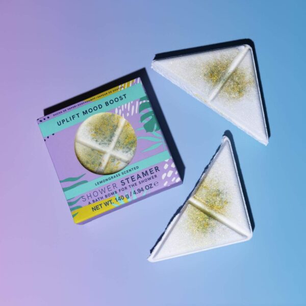 Paladone Lemongrass Uplift Shower Steamer 140g Shower Bath Bomb, Multicoloured