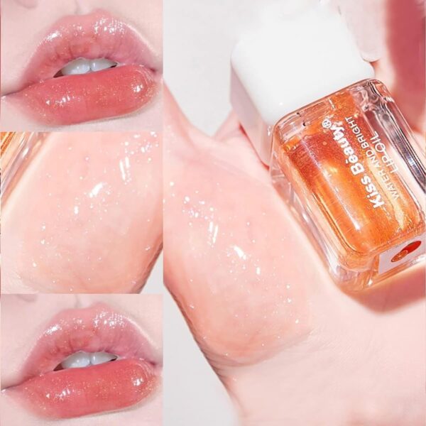 Leogony 4PCS Shimmer Korean Lip Gloss, Cute Lip Balm Makeup, Plump Hydrating Toot Lip Glow Oil Set