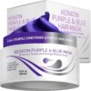 Vitamins Keratin Purple Hair Mask - Violet Blue Protein Deep Conditioner Treatment - Toner for Blonde Platinum Silver Grey Ash or Brown Coloured Dry and Damaged Brassy Hair