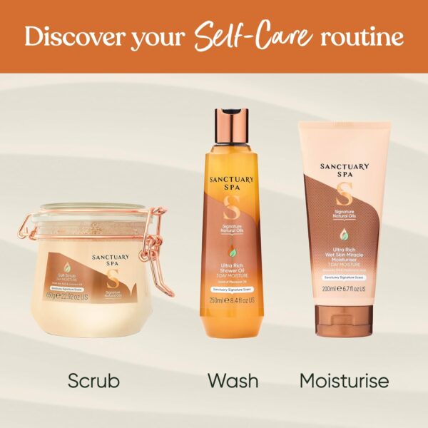 Sanctuary Spa Ultra Rich Wet Skin Miracle Moisturiser, No Mineral Oil, Cruelty Free and Vegan In Shower Moisturiser, 200ml, Orange
