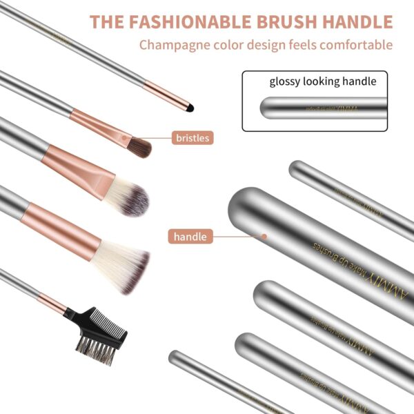 Ammiy Makeup Brushes Sets Professional 18 Pcs Make up Brushes Premium Synthetic Foundation Brushes Blending Face Powder Blush Eyeshadow Eyeliner Make Up Brush Kit with PU Leather Bag