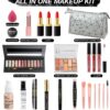 Proamate All in one Makeup Set, Cosmetic Make Up Starter Kit With Storage Bag Portable Travel Make Up Palette Eyeshadow Foundation Lip Gloss Makeup Gift Set for Teenage & Adults(Kit A001)