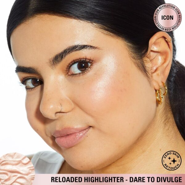Makeup Revolution, Reloaded Highlighter, Highly-Pigmented Face Powder, Brighten, Glow & Shimmer, Dare to Divulge, 10g